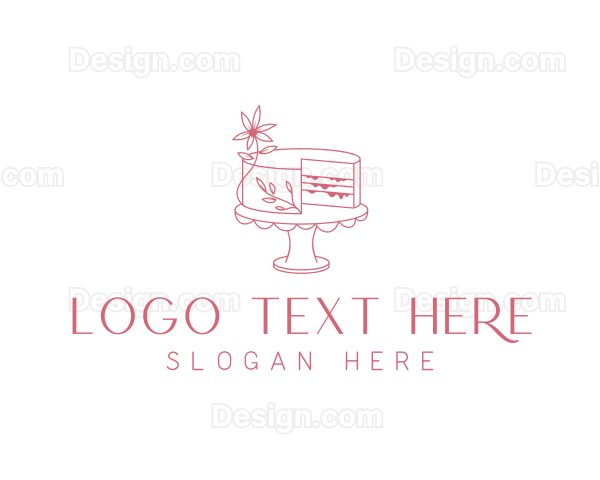 Floral Cake Baking Logo