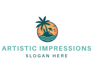 Tropical Beach Resort logo design