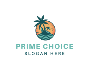 Tropical Beach Resort logo design