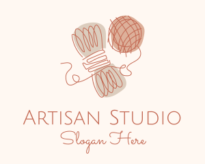 Yarn Wool Ball logo design