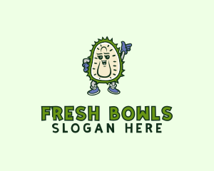 Durian Fruit Cartoon logo design