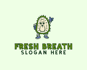 Durian Fruit Cartoon logo design