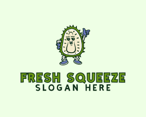 Durian Fruit Cartoon logo design