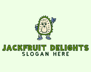 Durian Fruit Cartoon logo