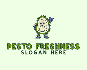 Durian Fruit Cartoon logo design