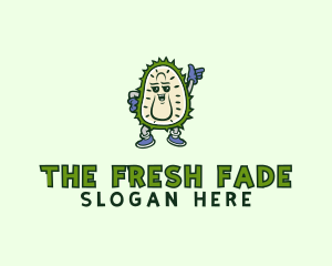 Durian Fruit Cartoon logo design