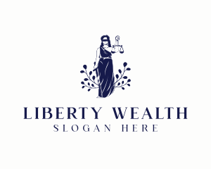 Liberty Woman Justice Scale logo design