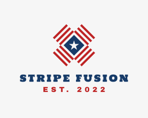 American Star Stripes logo design