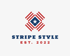 American Star Stripes logo design