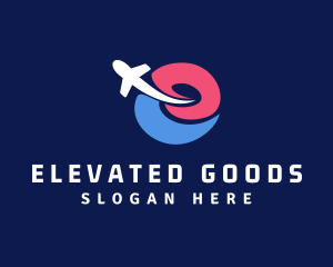 Airplane Travel Letter E logo design