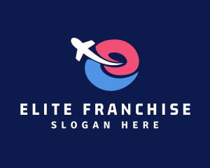 Airplane Travel Letter E logo design