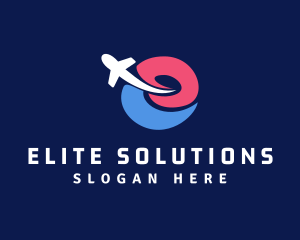 Airplane Travel Letter E logo design