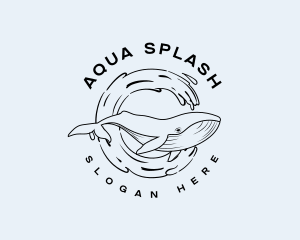 Wave Splash Whale logo