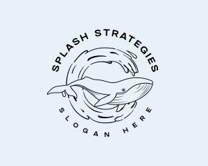 Wave Splash Whale logo
