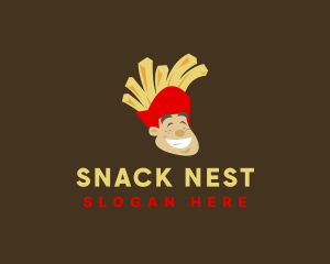 Snack Fries Person logo design