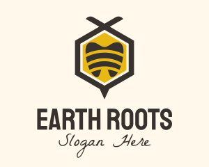 Tooth Hexagon Bee logo design