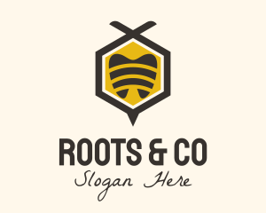 Tooth Hexagon Bee logo design