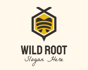 Tooth Hexagon Bee logo design