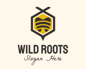 Tooth Hexagon Bee logo design