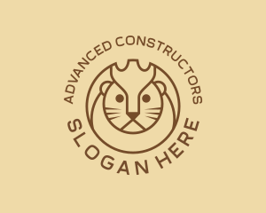 Lion Cat Kitten logo design