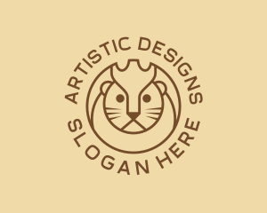 Lion Cat Kitten logo design