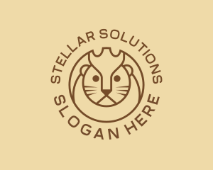 Lion Cat Kitten logo design