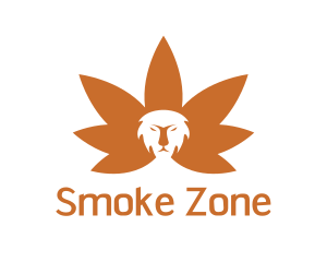 Cannabis Lion Feline logo design