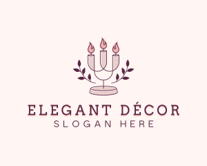 Candle Decor Candelabra logo design