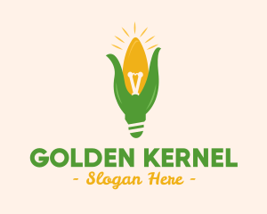 Corn Light Bulb logo design