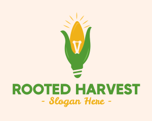 Corn Light Bulb logo design