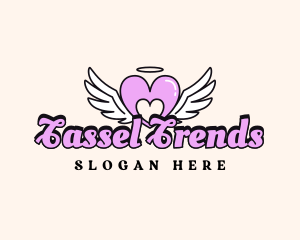 Angelic Heart Wings logo design