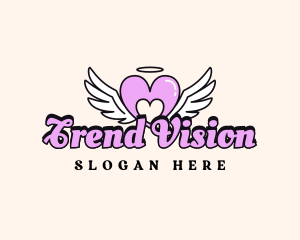 Angelic Heart Wings logo design