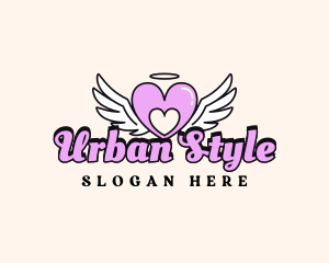 Angelic Heart Wings logo design