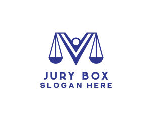 Scales of Justice Letter V logo