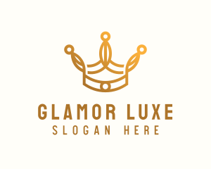 Gold Elegant Crown logo design