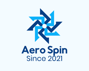 Geometric Turbine Propeller logo design