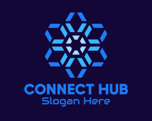 Hexagon Radial Network logo design