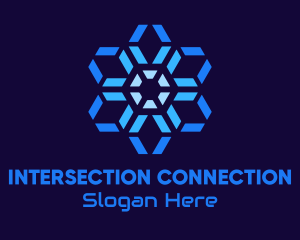 Hexagon Radial Network logo design