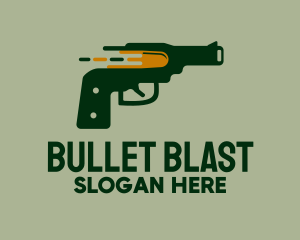 Pistol Bullet Shoot logo design