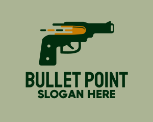 Pistol Bullet Shoot logo design