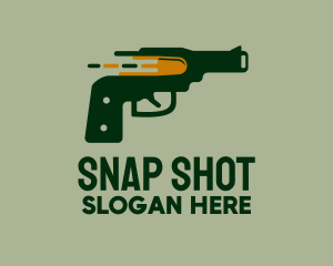 Pistol Bullet Shoot logo design