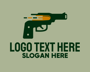 Shooter - Pistol Bullet Shoot logo design