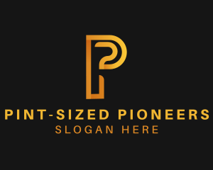 Modern Digital Letter P logo design