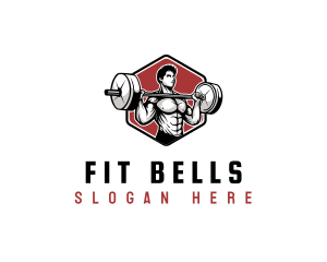 Barbell Lifting Fitness logo design