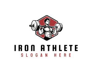 Barbell Lifting Fitness logo design