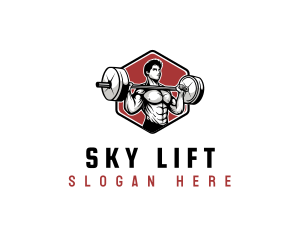 Barbell Lifting Fitness logo design