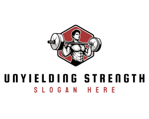 Barbell Lifting Fitness logo design