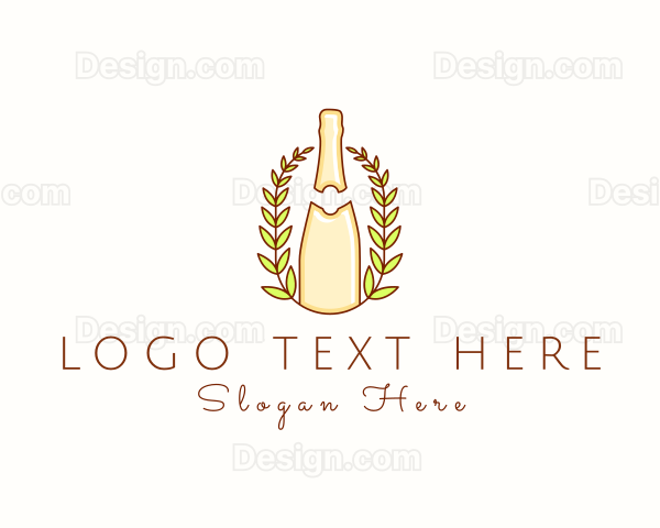 Wine Bottle Wreath Logo