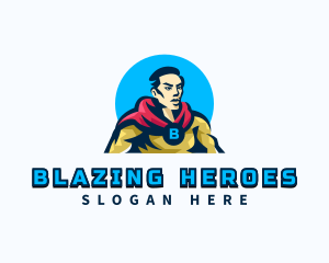 Masculine Male Superhero logo design