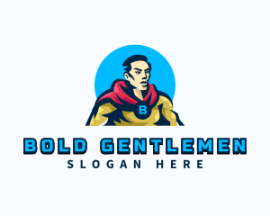 Masculine Male Superhero logo design